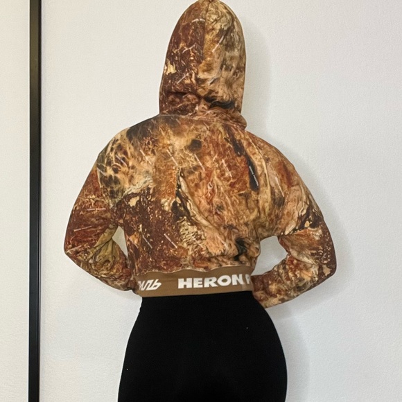 heron Preston orange camouflage cropped hoody - Picture 3 of 7